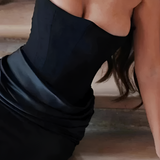 Women's Strapless Corset Maxi Dress - Formal Evening Wear