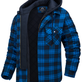Men's Hooded Flannel Jacket - Casual Workwear