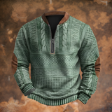 Men's Quarter Zip Pullover Sweater - Casual Wear