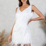 Women’s Fringe Feathers Cocktail Dress - Evening Party Wear