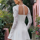 Women's Backless Lace-Up Mini Dress - Date Night