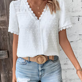 Women's Short Sleeve Blouse - Casual Summer Wear