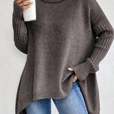 Women’s Turtleneck Loose Sweater - Casual Winter Wear