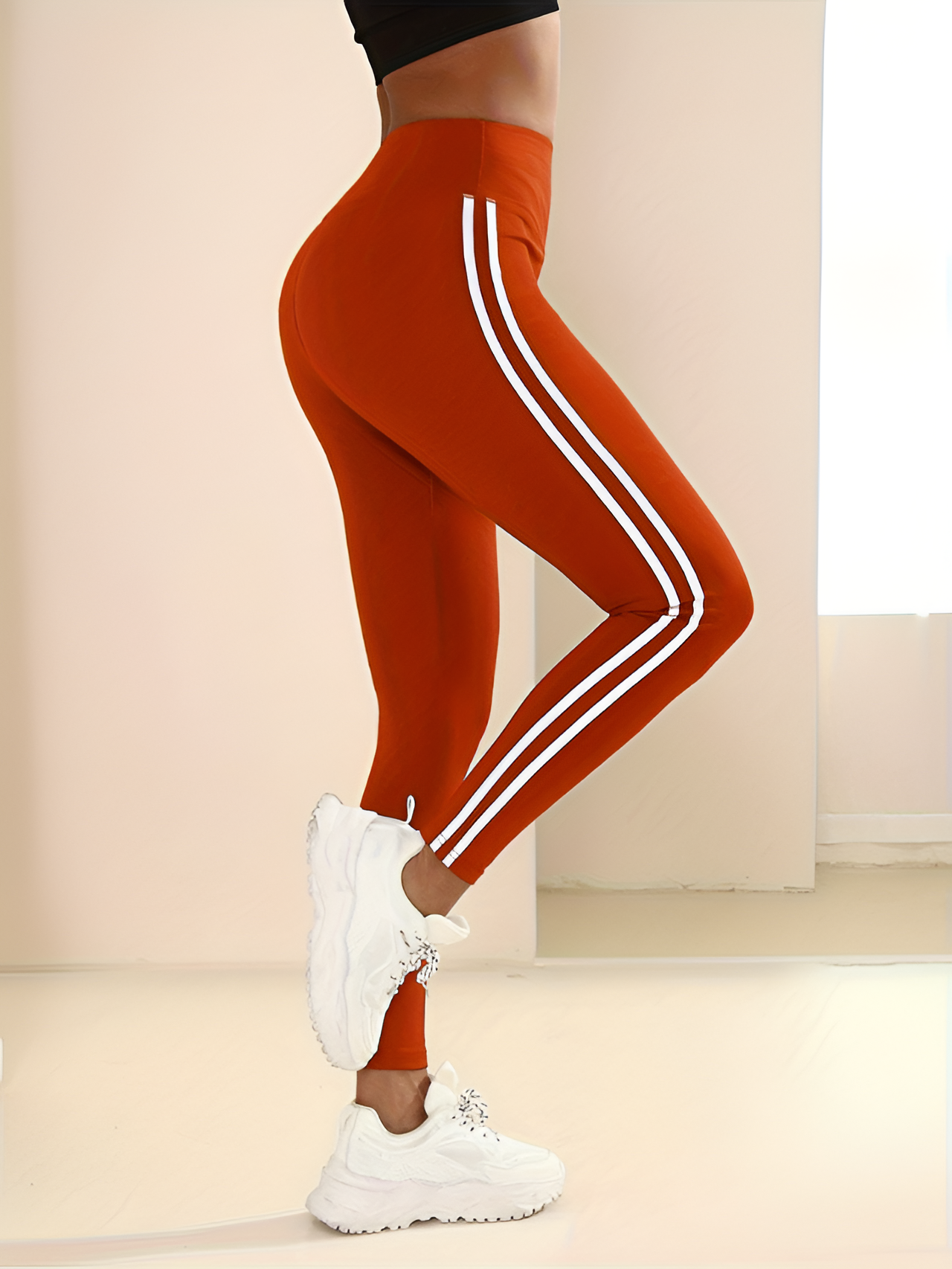 Women's High-Waisted Side-Striped Leggings - Gym Wear