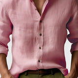 Men’s Long Sleeve Button Down Shirt -Summer Casual Wear