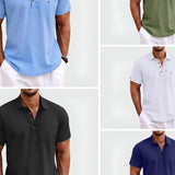 Men's Polo Shirt Buttoned Pocket - Summer Wear