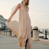 Women's Layered Chiffon Cloak Dress - Evening Party