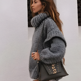 Women's Oversized Chunky Knit Sweater - Casual Winter Wear