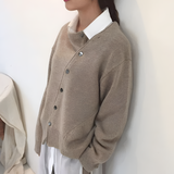 Women's Asymmetric Button Knit Cardigan - Casual Layering