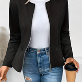 Women's Slim Fit Zip Up Jacket - Casual Outerwear