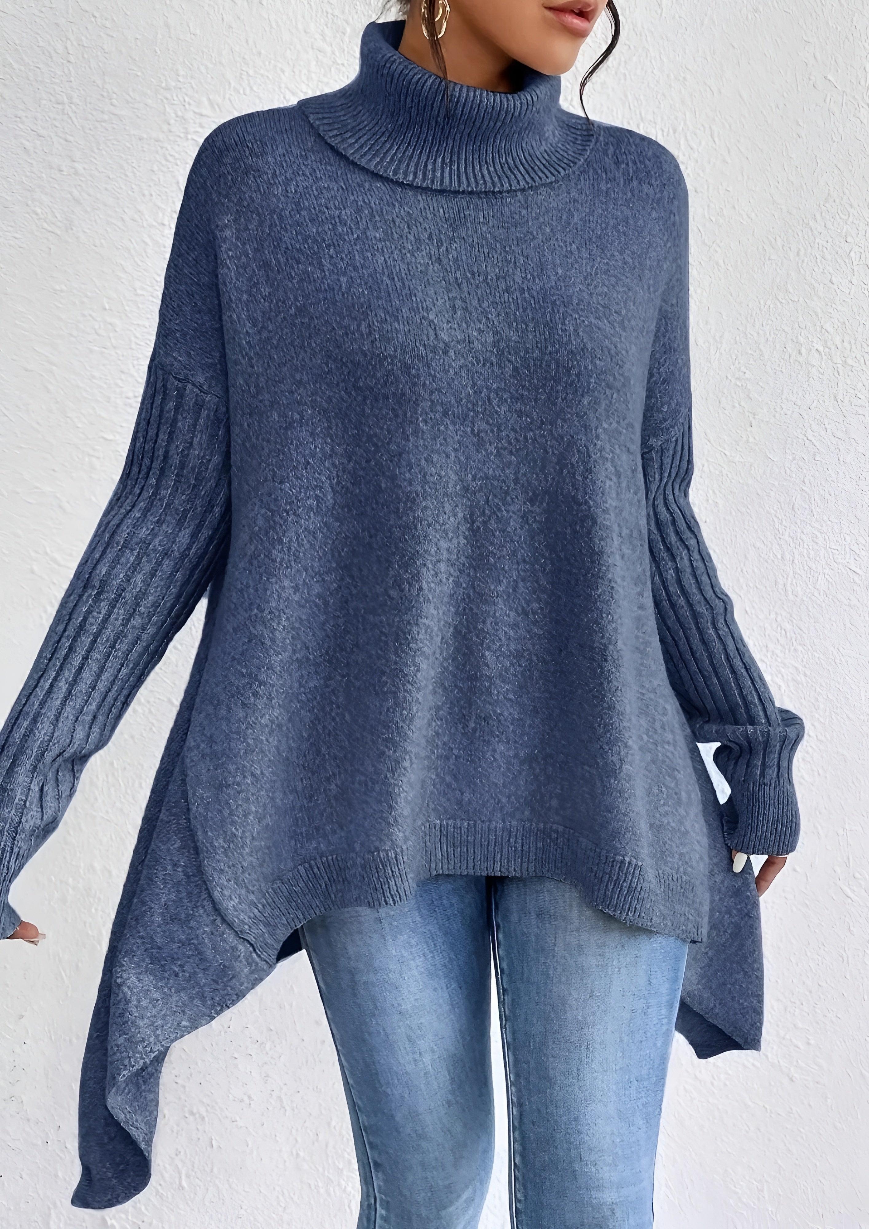 Women’s Turtleneck Loose Sweater - Casual Winter Wear