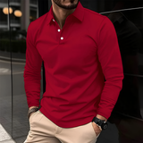 Men's Slim Fit Long Sleeve Polo Shirt - Casual Work Wear