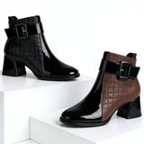 Womens Buckle Quilted Ankle Boots - Evening Wear