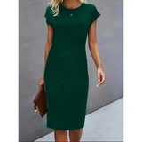 Women's Ruched Side Sheath Dress - Office Wear