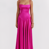 Women's Corset Lace Up Maxi Dress - Formal Evening Wear