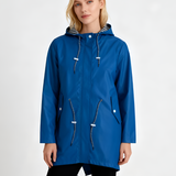 Women's Hooded Striped Lining Raincoat - Outdoor Casual Wear