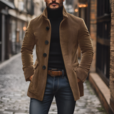 Men's Ribbed Texture Button Down Jacket - Casual Wear