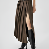 Women's High Waisted Pleated Maxi Skirt - Casual Chic