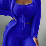 Women's 3-Piece Fuzzy Lounge Set - Home Wear