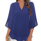Women's Chiffon Tunic Blouse - Office Wear