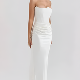 Women's Strapless Corset Maxi Dress - Formal Evening Wear