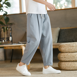 Men's Loose Fit Drawstring Trousers - Casual Wear
