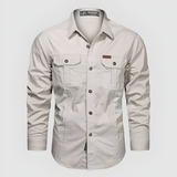 Men's Cargo Shirt Long Sleeve Military Style - Casual Outdoor Wear