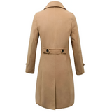 Men's Double Breasted Slim Fit Overcoat - Formal Outerwear