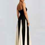 Women's Slim Fit Contrast Maxi Dress - Event Wear