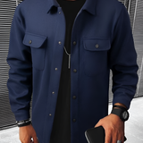 Men's Button Up Long Sleeve Over Shirt - Casual Wear