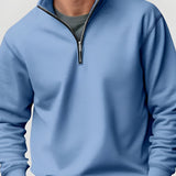 Men’s Quarter Zip Collar Sweatshirt - Casual Winter Wear