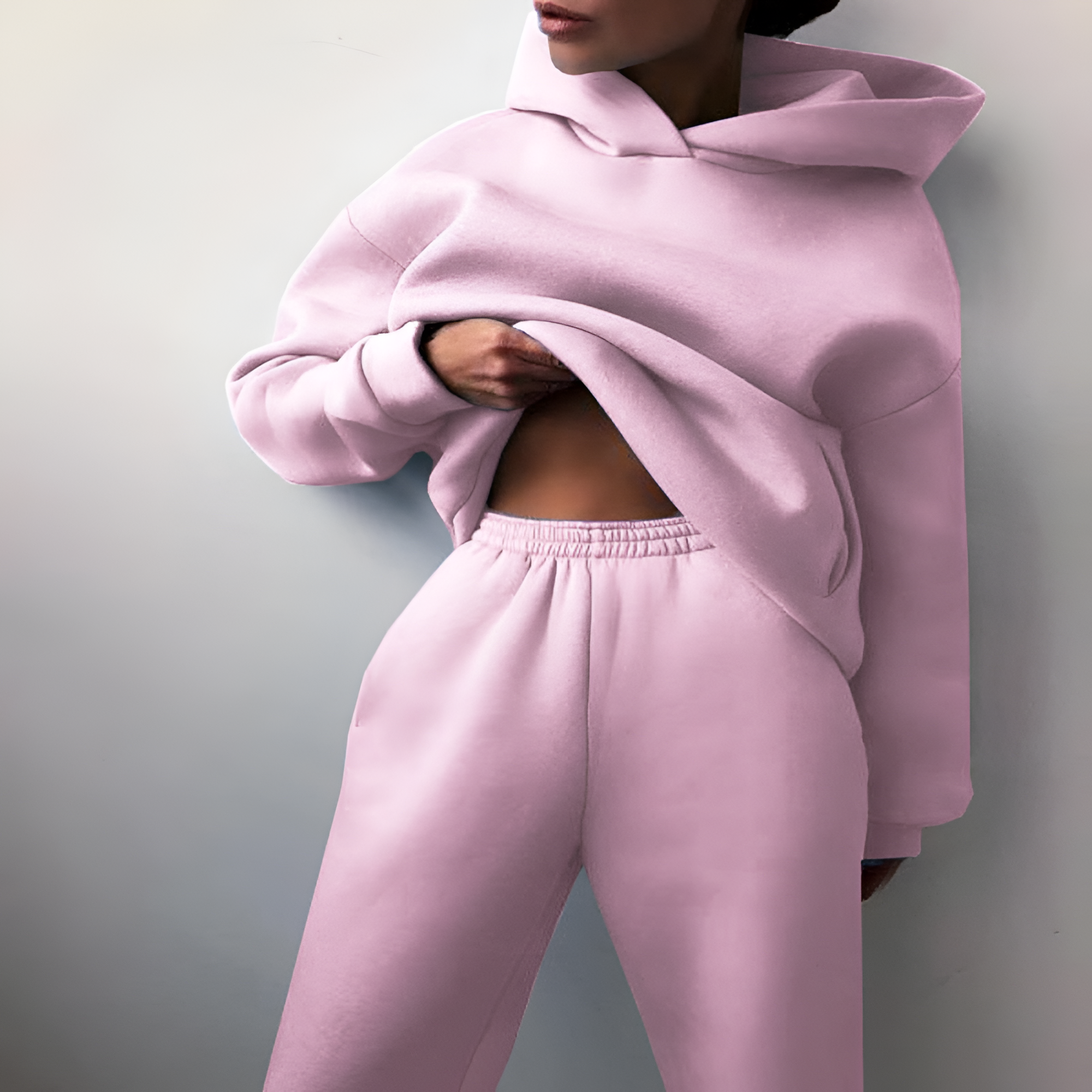 Women's Oversized Hooded Jogger Set - Casual Loungewear