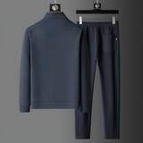 Men's Ribbed Zip Jacket Matching Set - Casual Sportswear