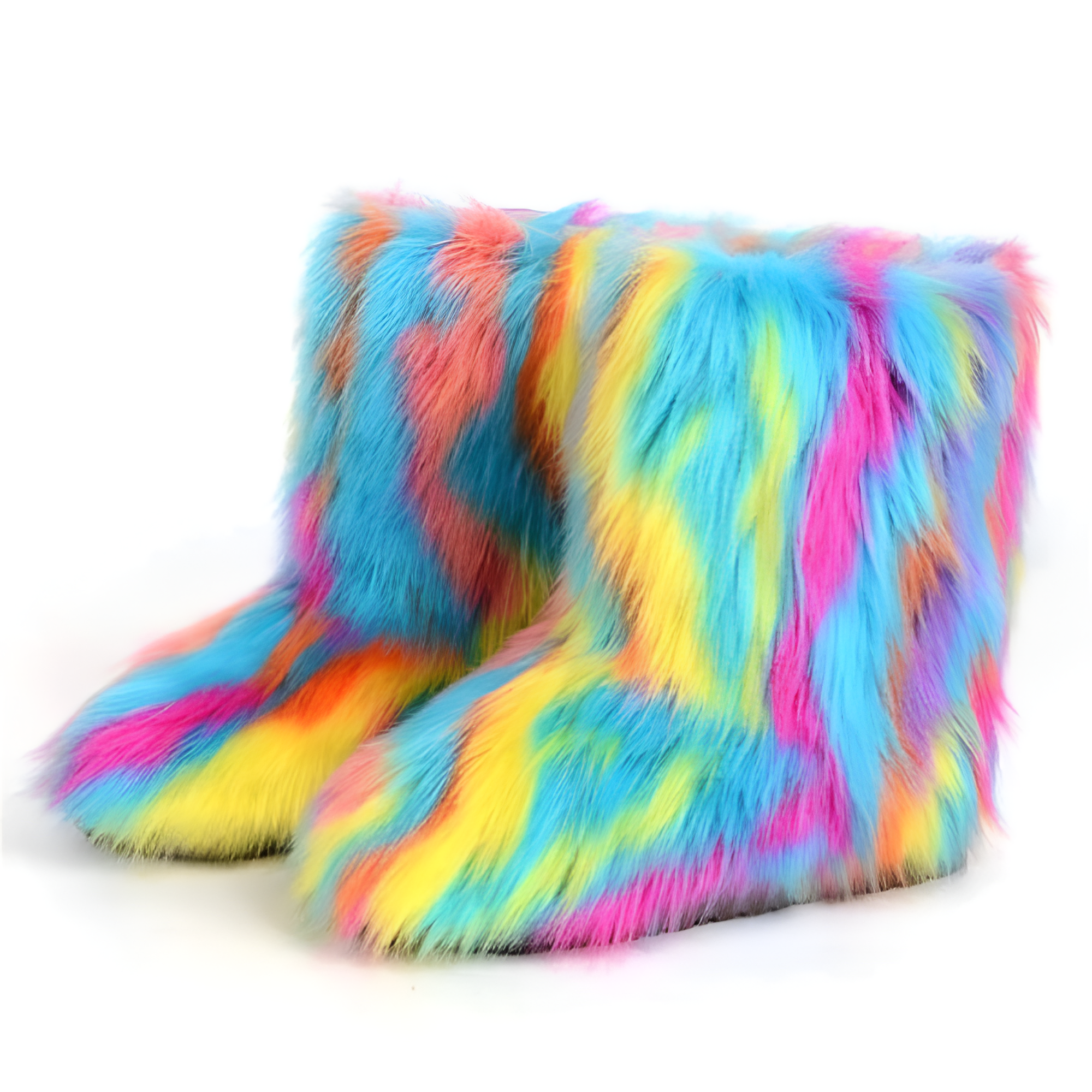 Women's Faux Shaggy Bootie Footwear - Winter Outdoor Wear