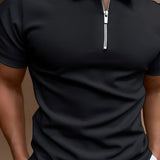 Men's Quarter-Zip Polo Shirt - Casual Wear