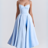 Women's Bustier Corset Midi Dress - Cocktail Party