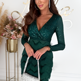 Women's Dress Sequin Wrap Fringe Skirt - Cocktail Party