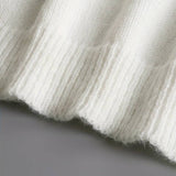 Women's Ruffle Sweater White Button Detail - Smart Casual Wear