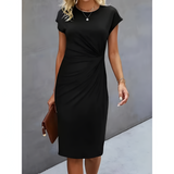 Women's Ruched Side Sheath Dress - Office Wear