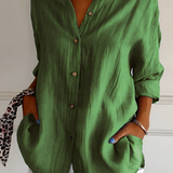 Women's Textured Long Sleeve Shirt - Casual Daily Wear