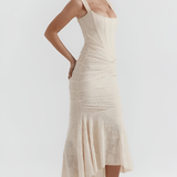 Women's Corset Ruched Mermaid Dress - Formal Occasion