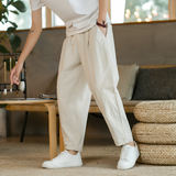 Men's Loose Fit Drawstring Trousers - Casual Wear
