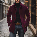 Men's Ribbed Texture Button Down Jacket - Casual Wear