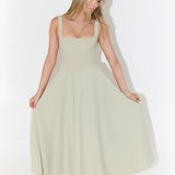 Women's Midi Dress Square Neck Skirt - Cocktail Party