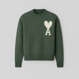 Women's Crew Neck Knit Sweater - Casual Wear