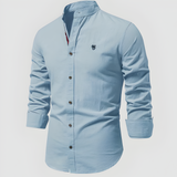 Men's Mandarin Collar Slim Fit Shirt - Casual Spring Wear