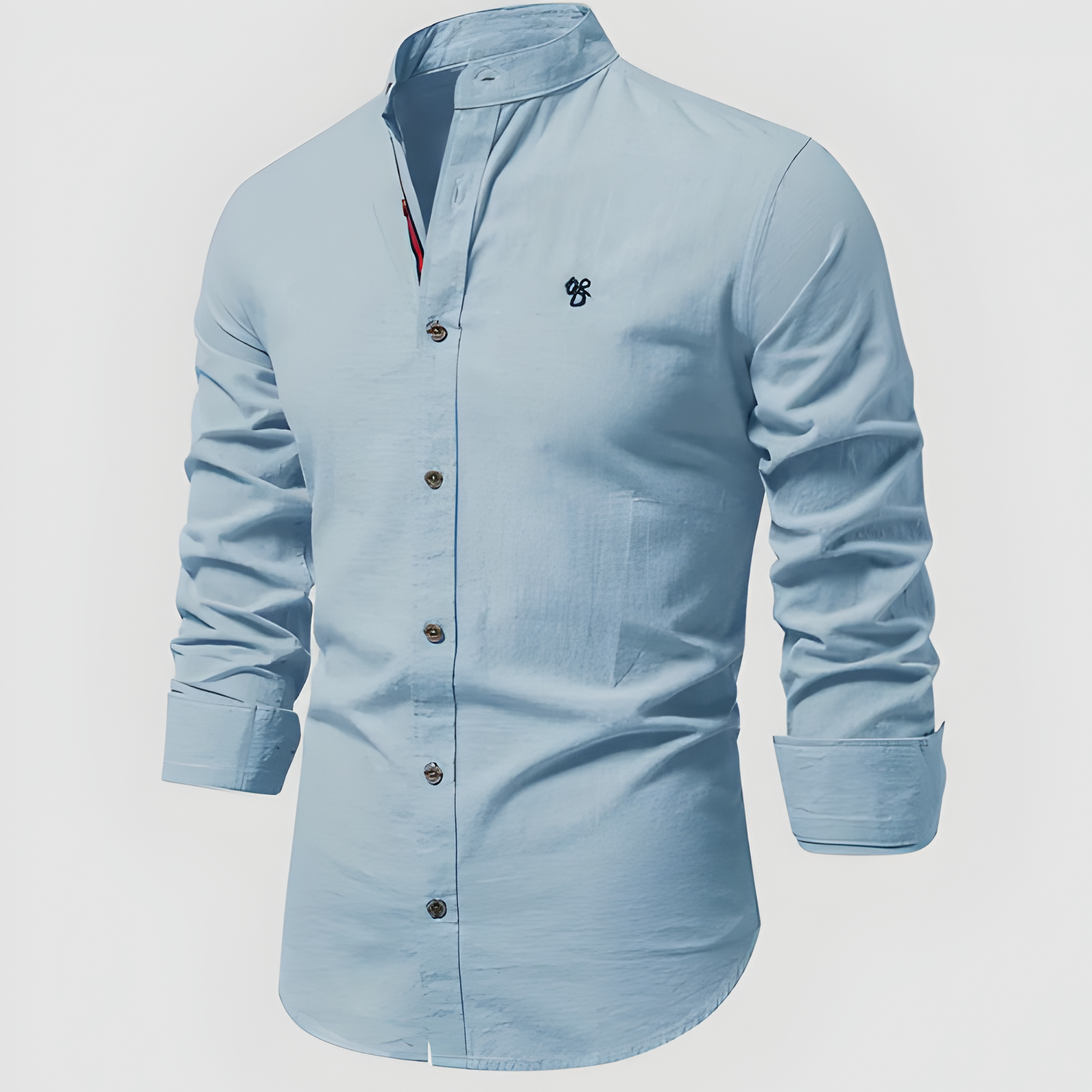 Men's Mandarin Collar Slim Fit Shirt - Casual Spring Wear