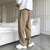 Men's Drawstring Wide Leg Pants - Casual Wear