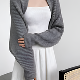 Women's Ribbed Knit Shrug Sweater - Casual Wear
