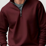 Men’s Quarter Zip Collar Sweatshirt - Casual Winter Wear
